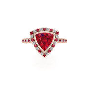 Starry Halo Ring - Ruby Trillion