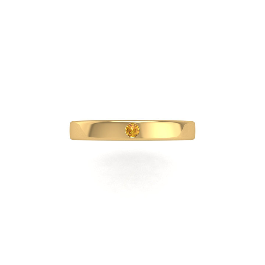 Forever One Single-Stone Band - Yellow Sapphire Round