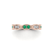 Leaf of Promise Laurel Band - Emerald Round