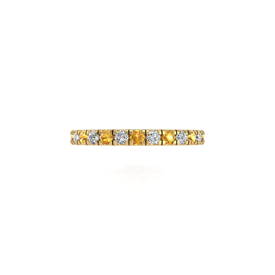 Circle of Love Eternity Band - Yellow Sapphire Round
