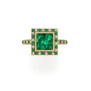 Starry Halo Ring - Emerald Princess