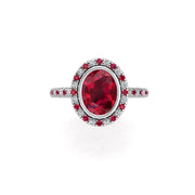 Starry Halo Ring - Ruby Oval