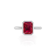 Celestial Solitaire Ring - Ruby Emerald