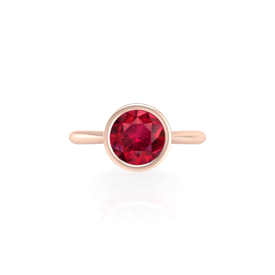 Celestial Solitaire Ring - Ruby Round