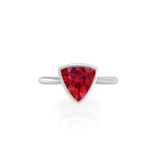 Celestial Solitaire Ring - Ruby Trillion