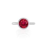 Celestial Solitaire Ring - Ruby Round