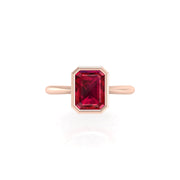 Celestial Solitaire Ring - Ruby Emerald