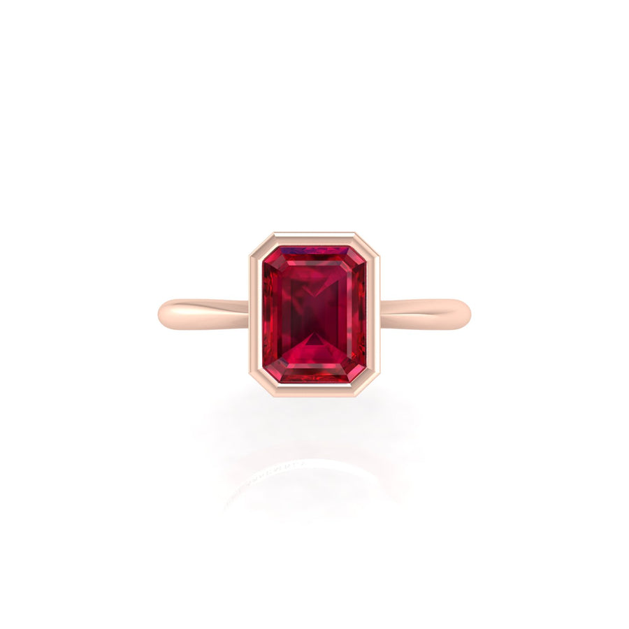 Celestial Solitaire Ring - Ruby Emerald