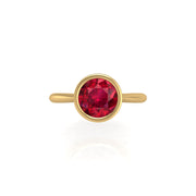 Celestial Solitaire Ring - Ruby Round