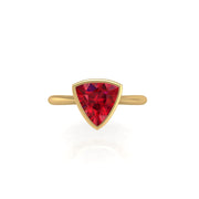 Celestial Solitaire Ring - Ruby Trillion