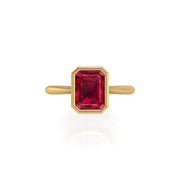 Celestial Solitaire Ring - Ruby Emerald