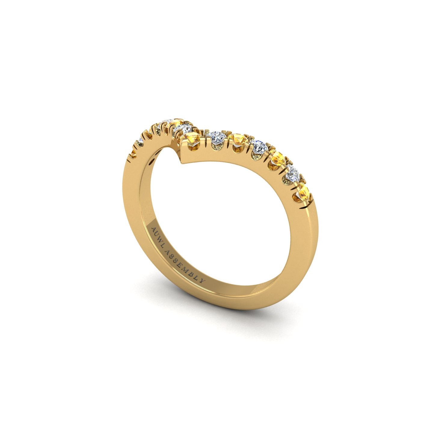 Chevron Band in Yellow Gold | AUWL Assembly