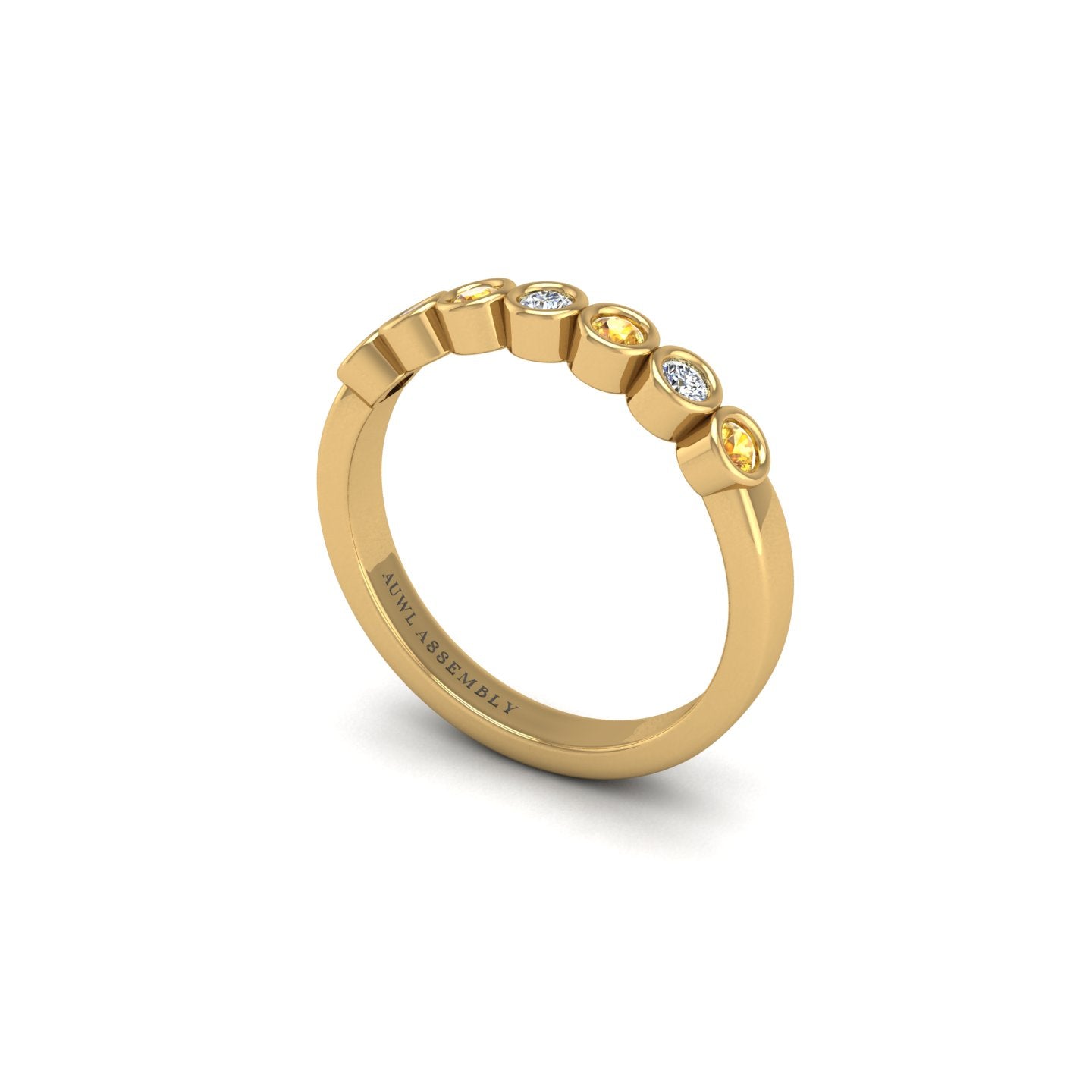 Seven Stone Band in Yellow Gold | AUWL Assembly