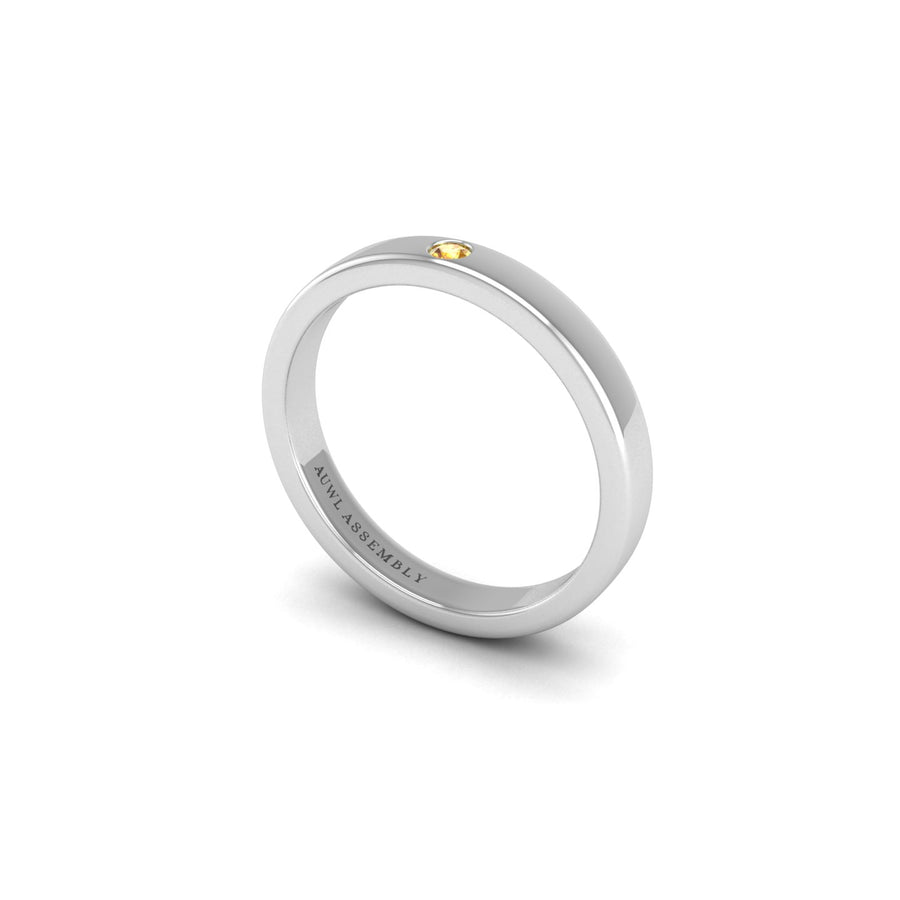 Single Stone Band in White Gold |  AUWL Assembly