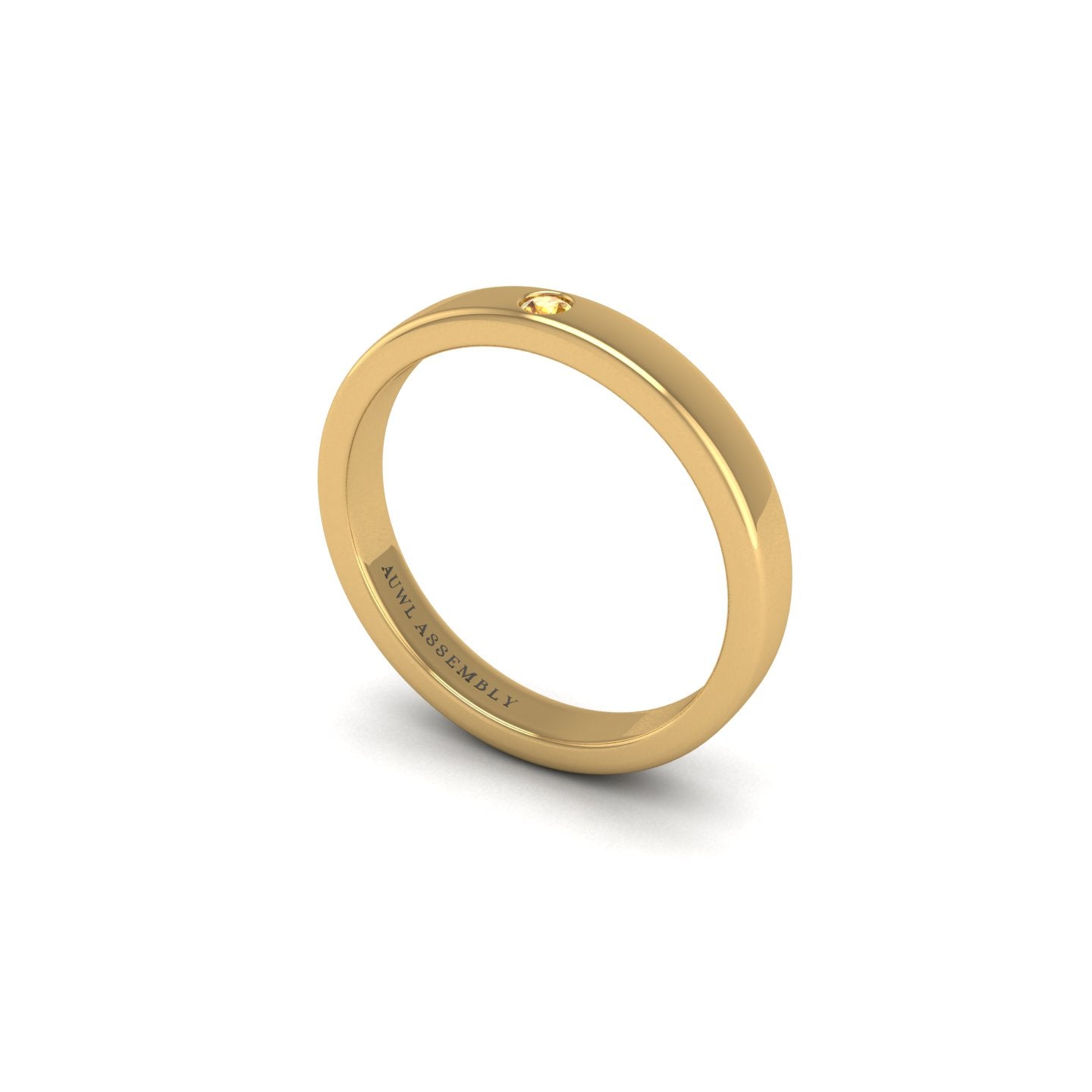 Single Stone Band in Yellow Gold |  AUWL Assembly