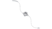 A delicate silver chain bracelet featuring a central owl charm embellished with clear diamond and small black eye accents, set against a plain white background.