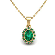 Divine Halo Pendant - Emerald Oval