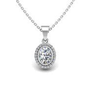 Divine Halo Pendant - Diamond Oval