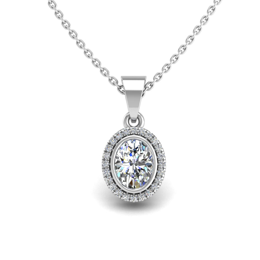 Divine Halo Pendant - Diamond Oval