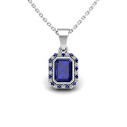 Divine Halo Pendant - Blue Sapphire Emerald