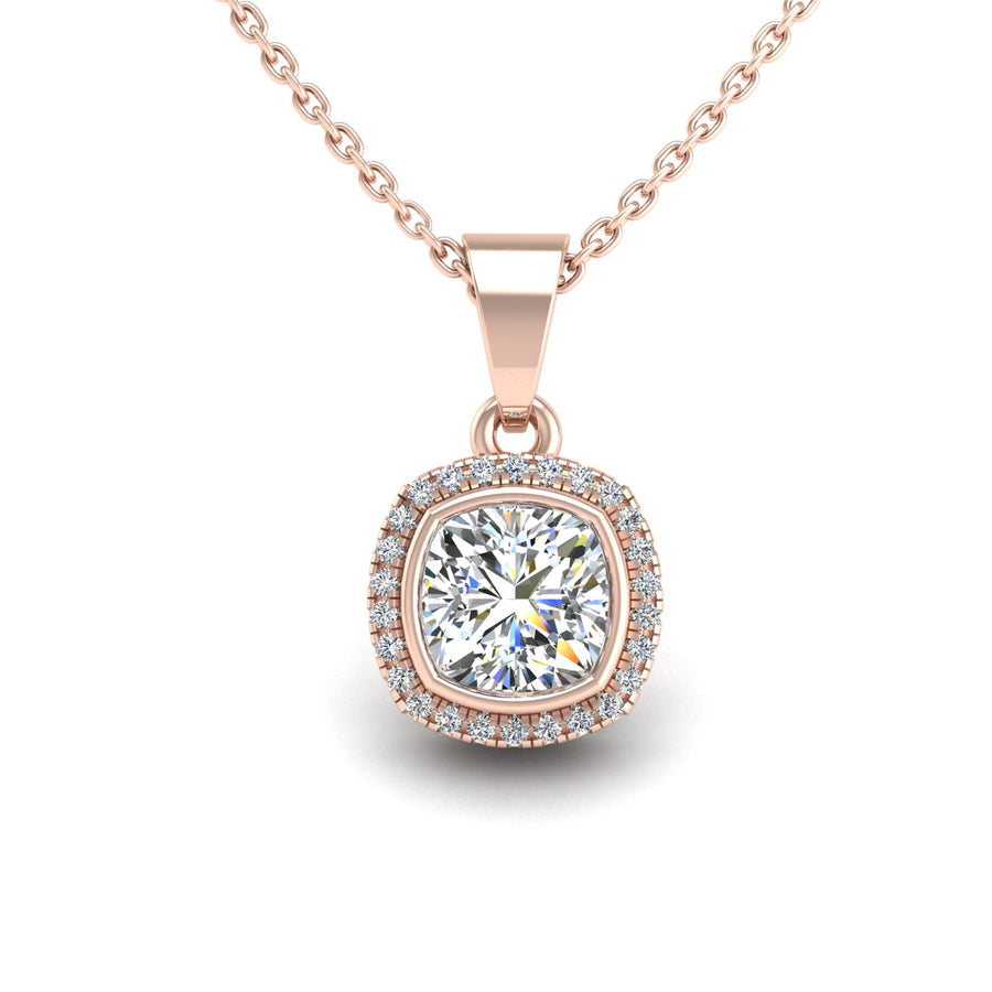 Divine Halo Pendant - Diamond Cushion
