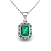 Divine Halo Pendant - Emerald Emerald