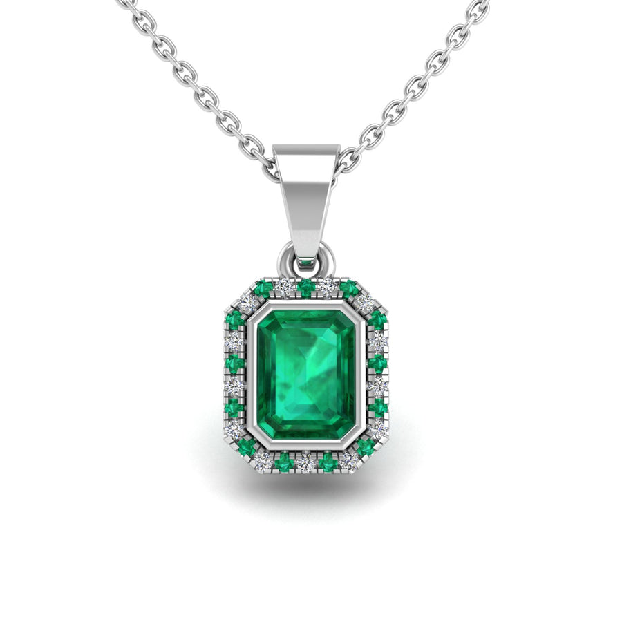 Divine Halo Pendant - Emerald Emerald