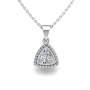 Divine Halo Pendant - Diamond Trillion