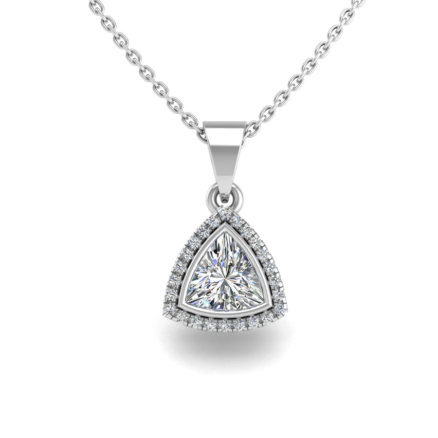 Divine Halo Pendant - Diamond Trillion
