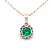 Divine Halo Pendant - Emerald Round