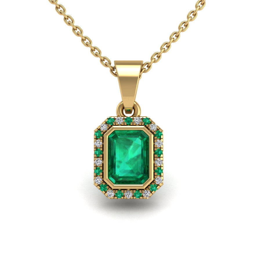 Divine Halo Pendant - Emerald Emerald