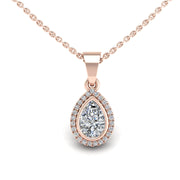 Divine Halo Pendant - Diamond Pear