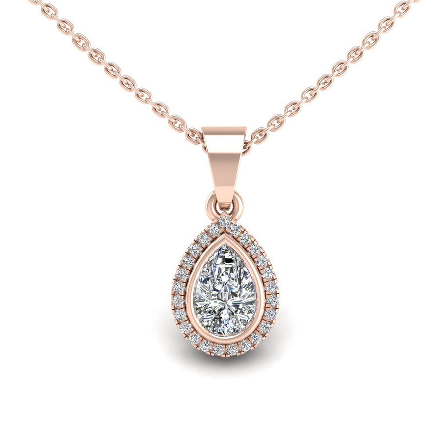 Divine Halo Pendant - Diamond Pear