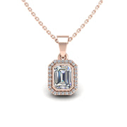 Divine Halo Pendant - Diamond Emerald