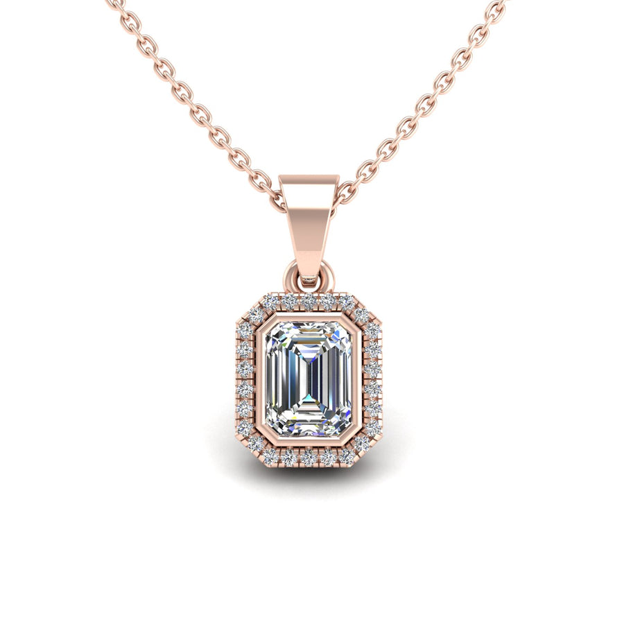 Divine Halo Pendant - Diamond Emerald