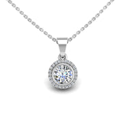 Divine Halo Pendant - Diamond Round