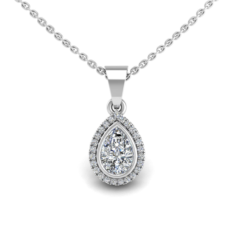 Divine Halo Pendant - Diamond Pear