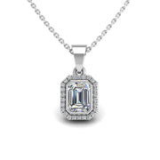 Divine Halo Pendant - Diamond Emerald