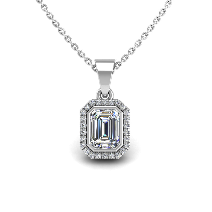 Divine Halo Pendant - Diamond Emerald