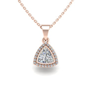 Divine Halo Pendant - Diamond Trillion