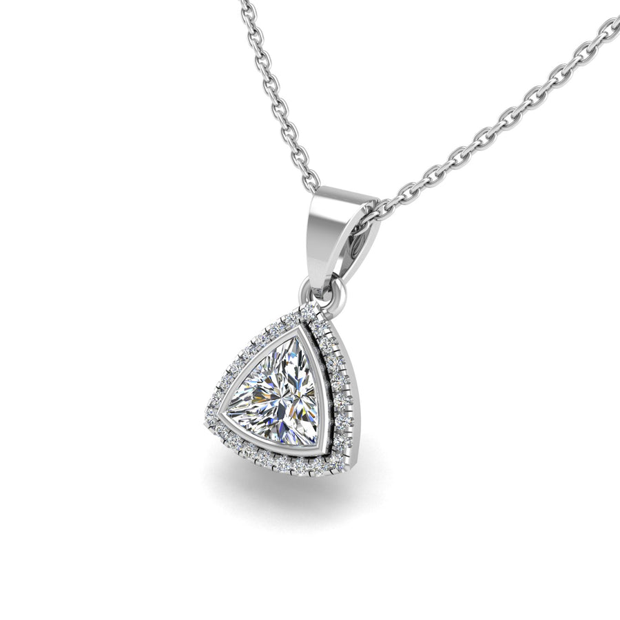 Divine Halo Pendant - Diamond Trillion
