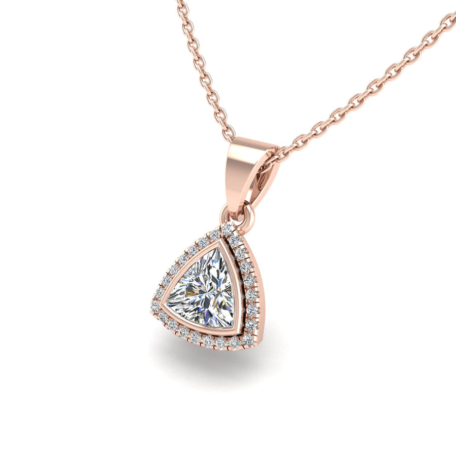 Divine Halo Pendant - Diamond Trillion