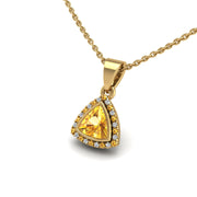 Divine Halo Pendant - Yellow Sapphire Trillion