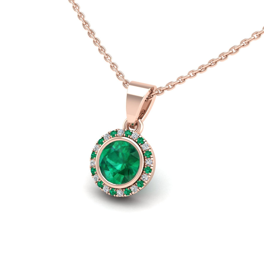 Divine Halo Pendant - Emerald Round