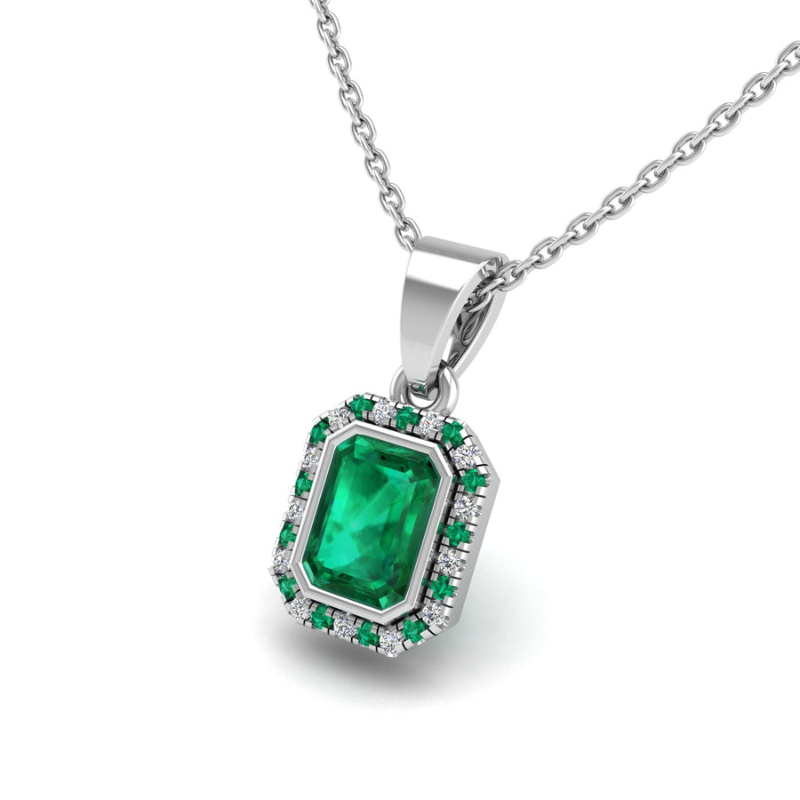 Divine Halo Pendant - Emerald Emerald