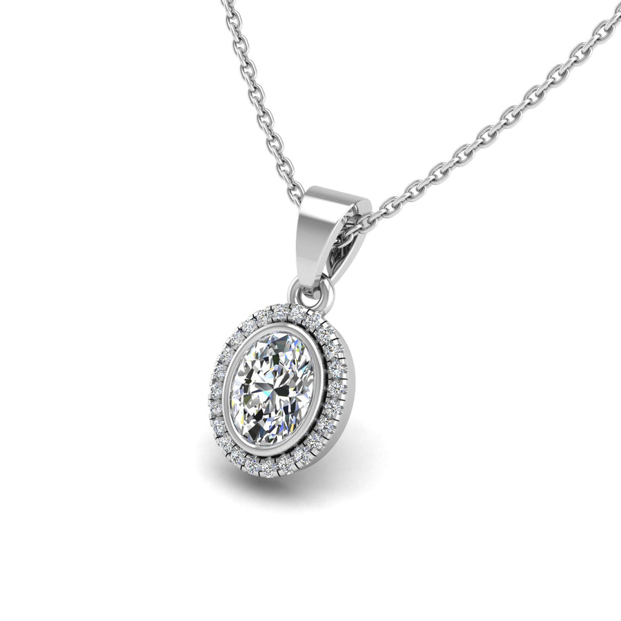 Divine Halo Pendant - Diamond Oval
