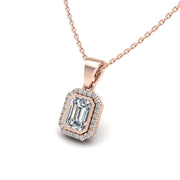 Divine Halo Pendant - Diamond Emerald