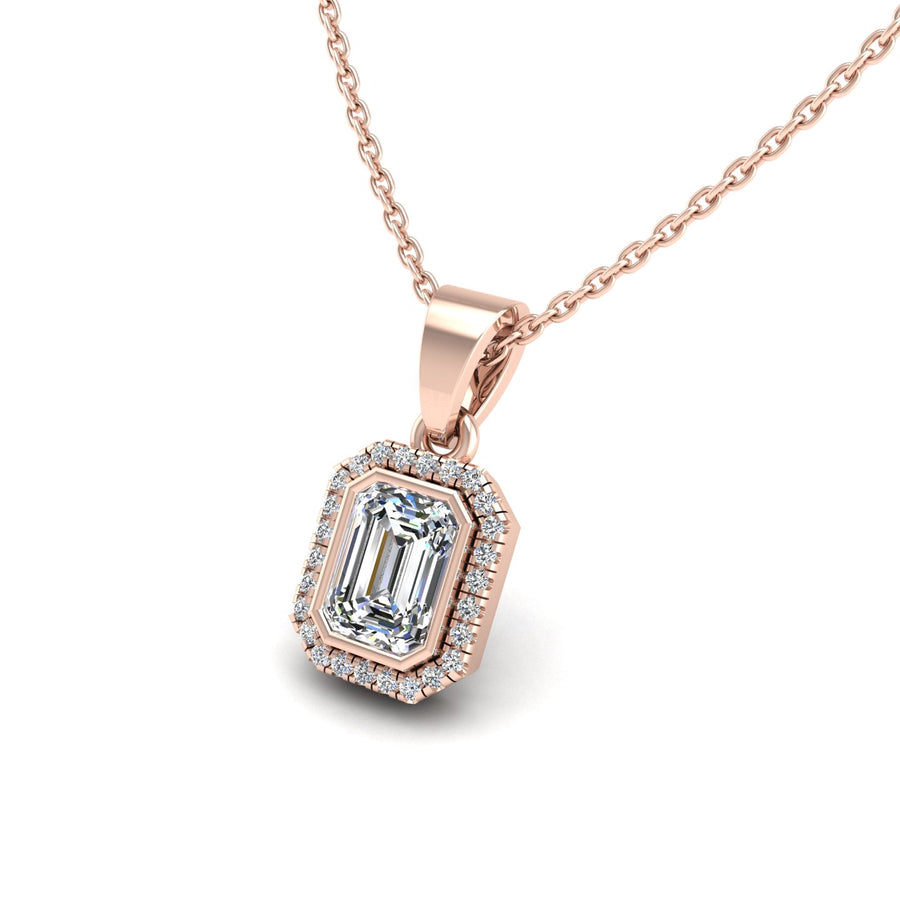 Divine Halo Pendant - Diamond Emerald