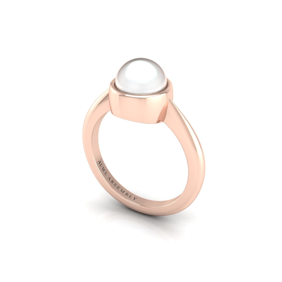 Celestial Solitaire Ring - Pearl Round