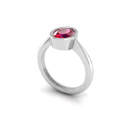 Celestial Solitaire Ring - Ruby Oval